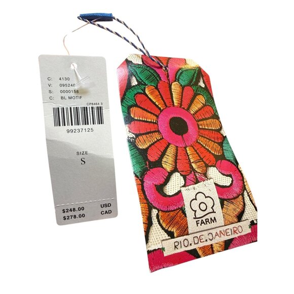 Farm Rio Long Sleeve Multicolor Floral Maxi Dress  V-Neck and Cut Outs Sz S  NWT - Picture 8 of 11